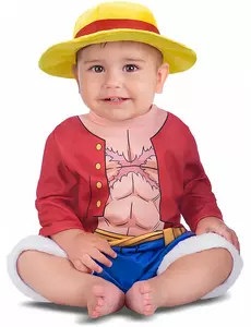 Luffy One Piece™-maskeraddräkt för baby, Storlek: 1-2 år (80 - 92 cm)