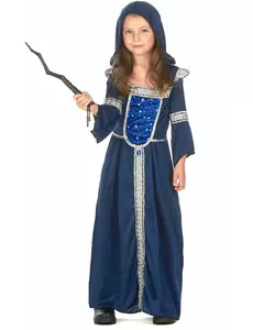 Midnattsblå maskeraddräkt magiker flicka