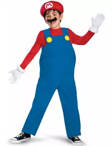 Mario™ Deluxe-maskeraddräkt barn, Storlek: 5-6 år (109 - 126 cm)