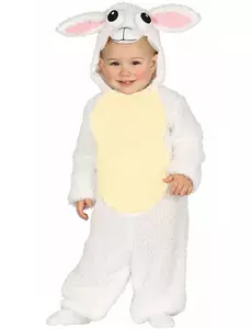 Vit fårmaskeraddräkt barn, Storlek: 12-18 månader (82 - 88 cm)
