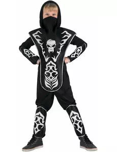 Maskeraddräkt ninja med dödskalle pojke, Storlek: 3-4 år (92-104 cm)
