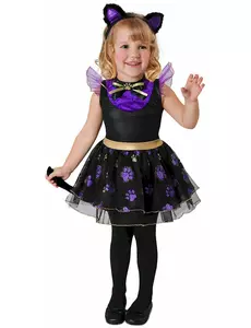 Lila kattunge-maskeraddräkt baby, Storlek: 1-2 år (80 - 92 cm)