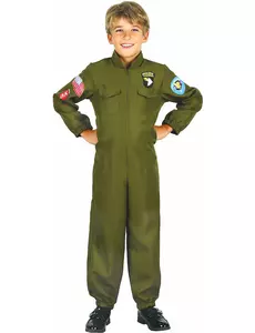 Maskeraddräkt jaktpilot pojke, Storlek: 4-6 år (110-120 cm)