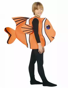 Maskeraddräkt clownfisk barn, Storlek: 5-6 år (110-115 cm)