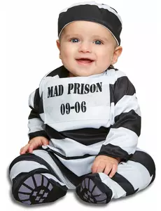 Randig fångmaskeraddräkt baby