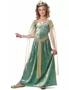 Lyxig drottning Guenièvre-maskeraddräkt flicka, Storlek: 10-12 år (148 cm)