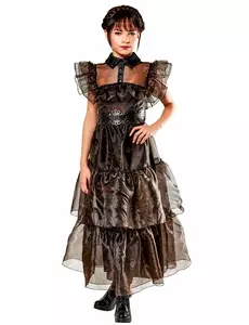 Maskeraddräkt balklänning Wednesday Addams™ barn, Storlek: 11-13 år (142-164 cm)
