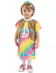 Liten hippieklänning maskeraddräkt baby, Storlek: 6-12 månader (67-69 cm)