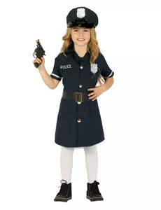 Polisklänning-maskeraddräkt flicka, Storlek: 3-4 år (95-105 cm)