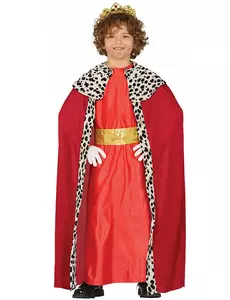 Röd kungamaskeraddräkt barn, Storlek: 5-6 år (110-115 cm)