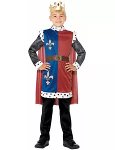 Medeltida kung maskeraddräkt pojke, Storlek: 4-6 år (115/128 cm)