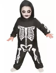 Komplett skelettmaskeraddräkt pojke, Storlek: 4-6 år (110-120 cm)