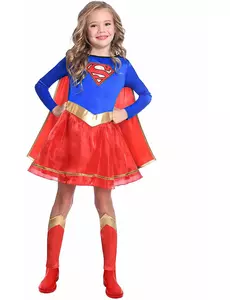 Klassisk Supergirl™-maskeraddräkt flicka, Storlek: 4-6 år (110 cm)