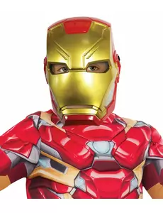 Halvmask i plast Iron Man™ barn