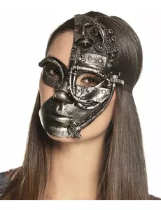 Steampunk-robot halvmask dam