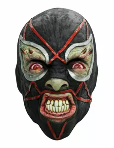 Svart latexmask demonisk brottare