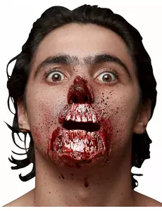 Halloween-sårsmakeup avsliten mun för vuxen