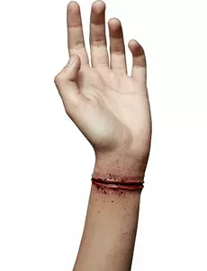 Falskt skärsår på handleden för vuxna Halloween