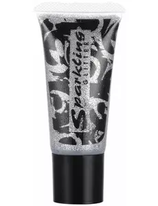 Silverfärgat glittergelé