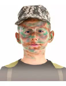 Militärsminkset med pensel och svamp barn