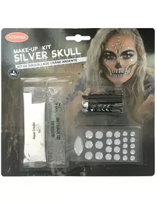 Sminkset skelett sexigt silver vuxen