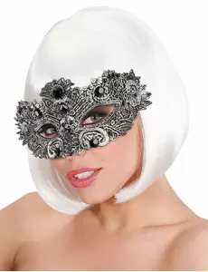 Antik silverfärgad mask med stenar vuxen
