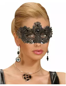 Antik guldfärgad vargmask med stenar vuxen