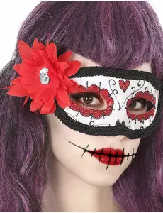Röd blomsterloup dia de los muertos vuxen