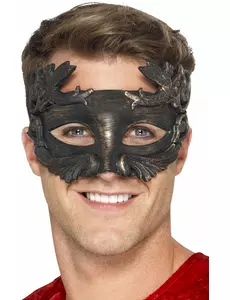 Patinerad romersk mask i guld herr