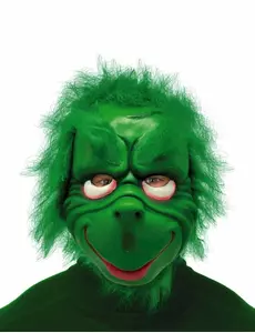 Grinigt grönt julmonster mask vuxen