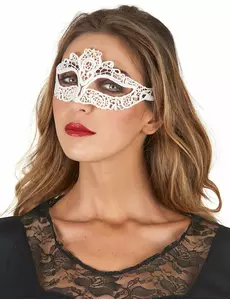 Vit spetsmask dam