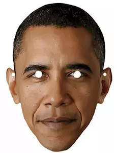 Barack Obama-mask i kartong