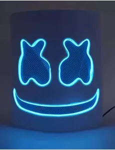 Blå LED-mask DJ marshmallow vuxen