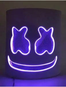 Lila LED-DJ-mask marshmallow vuxen