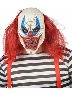 Rödvit clownmask i latex vuxen
