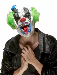 Skräckinjagande clownmask i latex vuxen Halloween