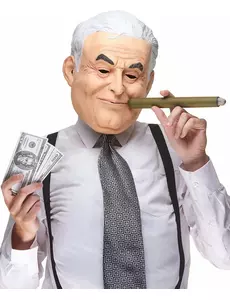 Humoristisk latexmask Dominique vuxen