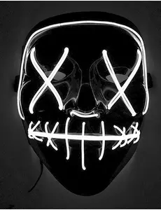 Vit lysande LED-mask för vuxen