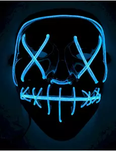 Blå lysande LED-mask vuxen