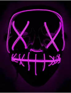 Lysande fuchsia LED-mask vuxen