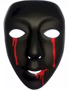 Svart mask med blodtårar dam Halloween