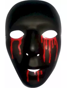 Svart mask med blodtårar för herr Halloween