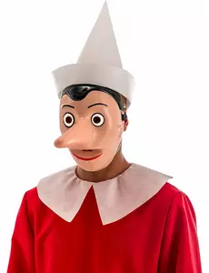 Plastmask Pinocchio™ med avtagbar näsa vuxen