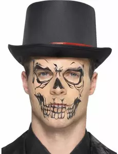 Svart skelett-tatuering för överföring vuxen Halloween