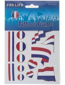Tillfälliga tatueringar Frankrike/Nederländerna-supporter