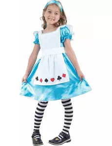 Alice-maskeraddräkt flicka, Storlek: 7-9 år (120-130 cm)
