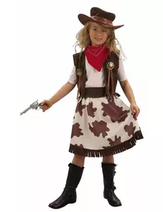 Cowgirlmaskeraddräkt för flickor, Storlek: 7-9 år (120-130 cm)