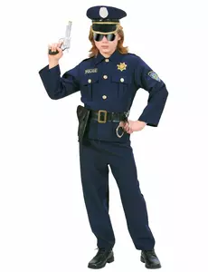 Marinblå polismaskeraddräkt pojke, Storlek: 5-7 år (128 cm)