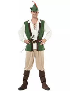 Robin Hood-maskeraddräkt herr, Storlek: Medium