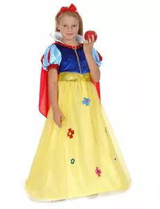 Prinsessmaskeraddräkt med blomma flicka, Storlek: 10-12 år (130-140 cm)